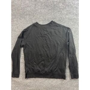 Boody Sweatshirt Womens XS Black Bamboo Organic Cotton Long Sleeve Crew Neck